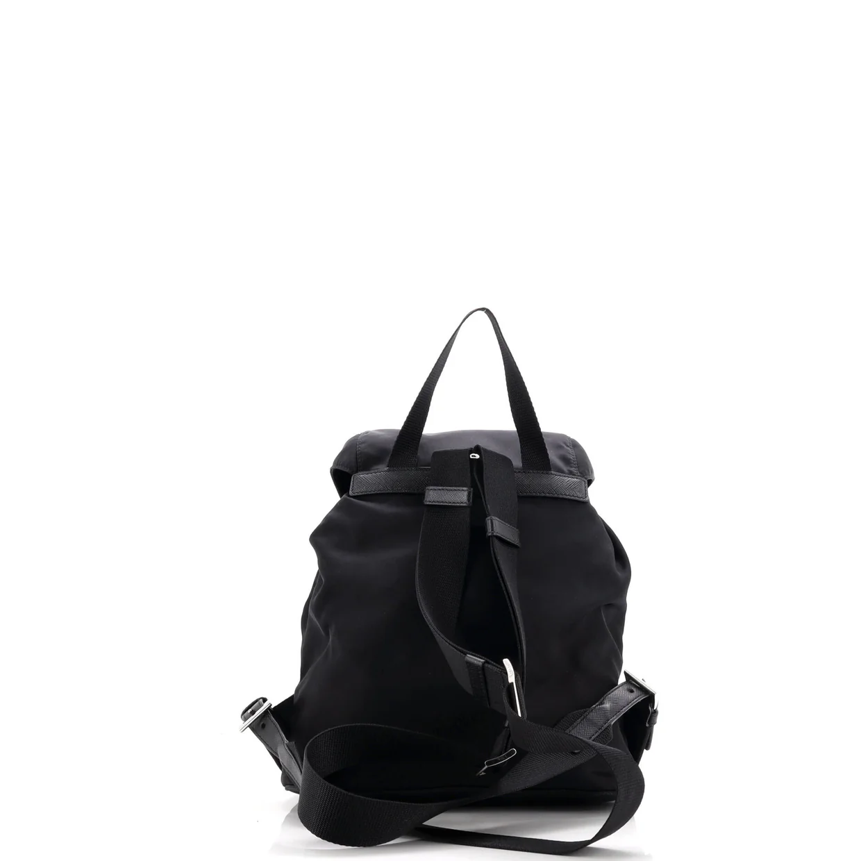Vela Double Front Pocket Backpack Tessuto with Saffiano Leather Small - Deep Luxury