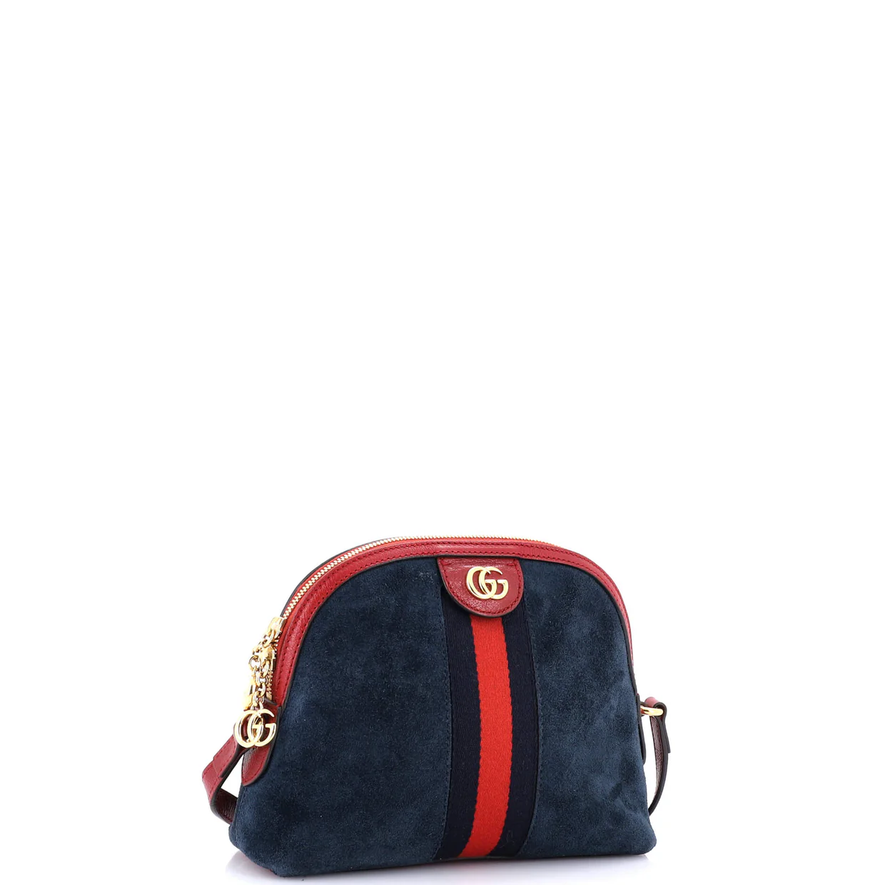 Ophidia Dome Shoulder Bag Suede Small - Deep Luxury