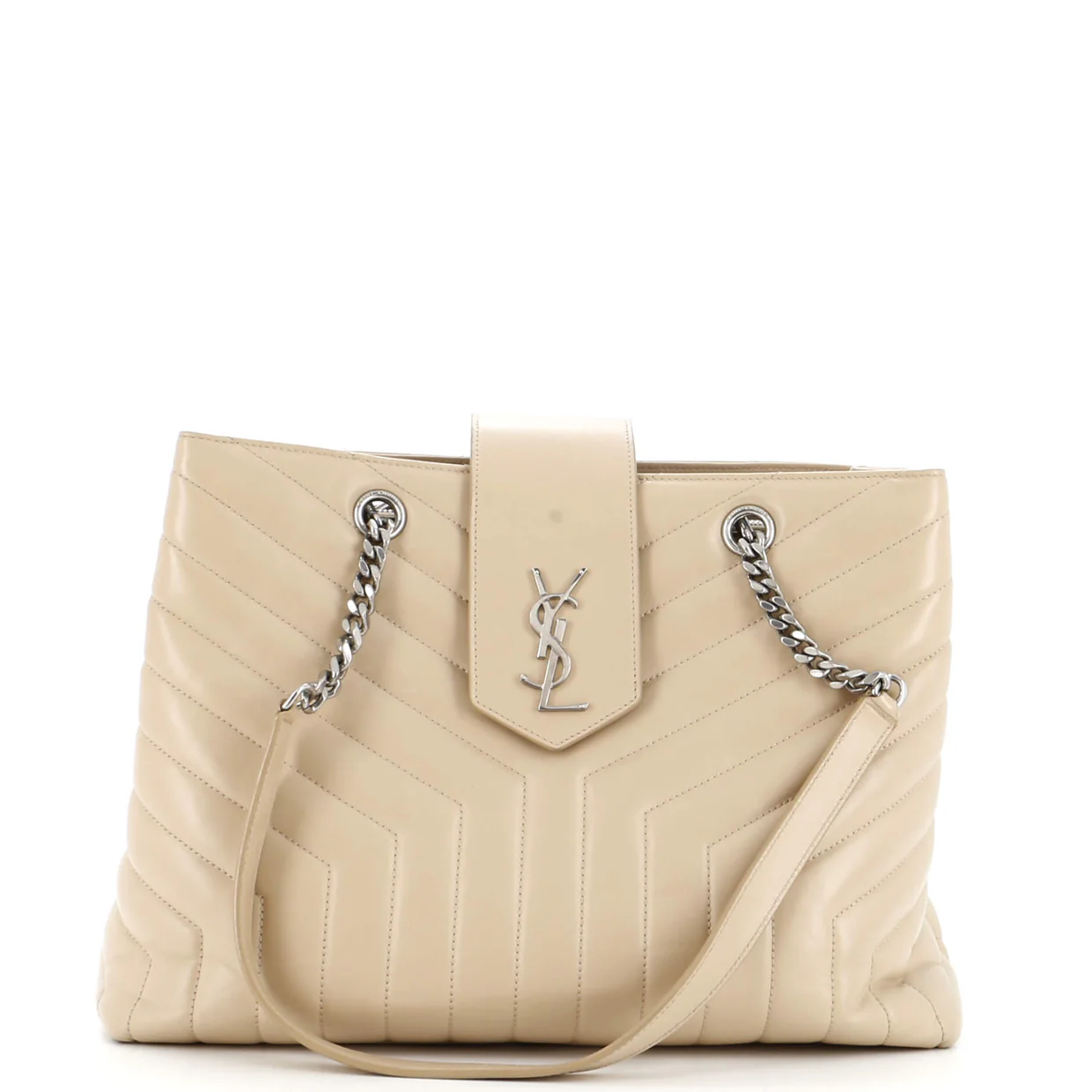 LouLou Tote Matelasse Chevron Leather Large - Deep Luxury