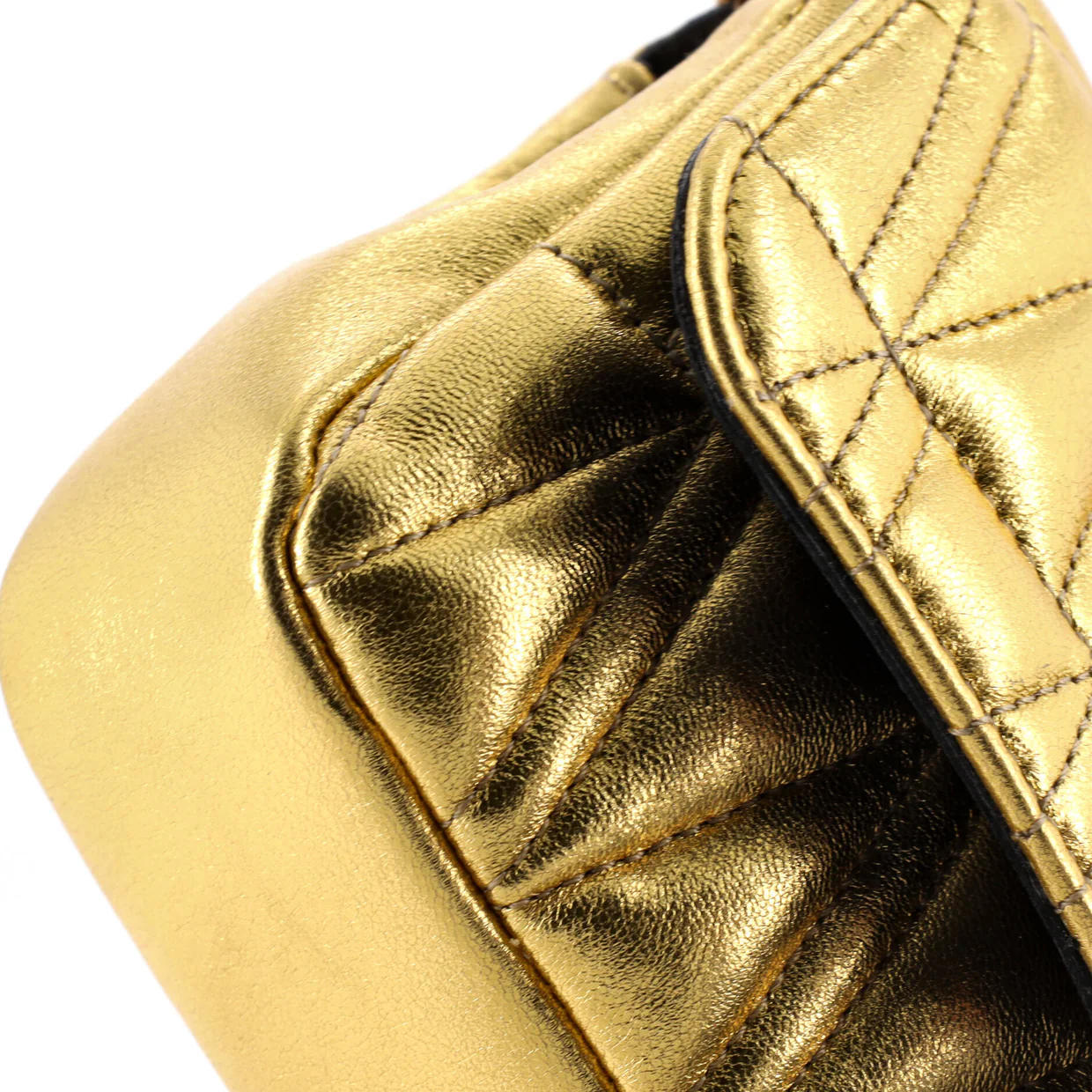 Virtus Chain Flap Shoulder Bag Quilted Leather Mini - Deep Luxury