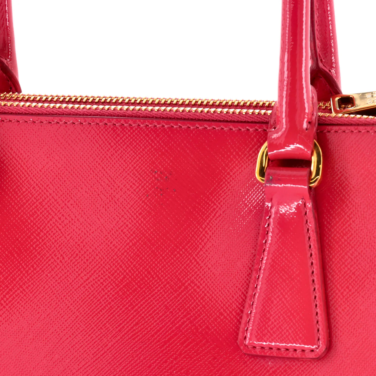 Double Zip Lux Tote Vernice Saffiano Leather Mini - Deep Luxury