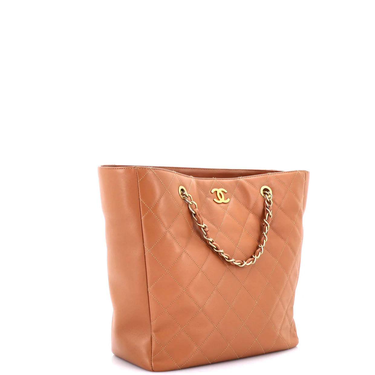 Open Shopping Tote Quilted Lambskin Large - Deep Luxury