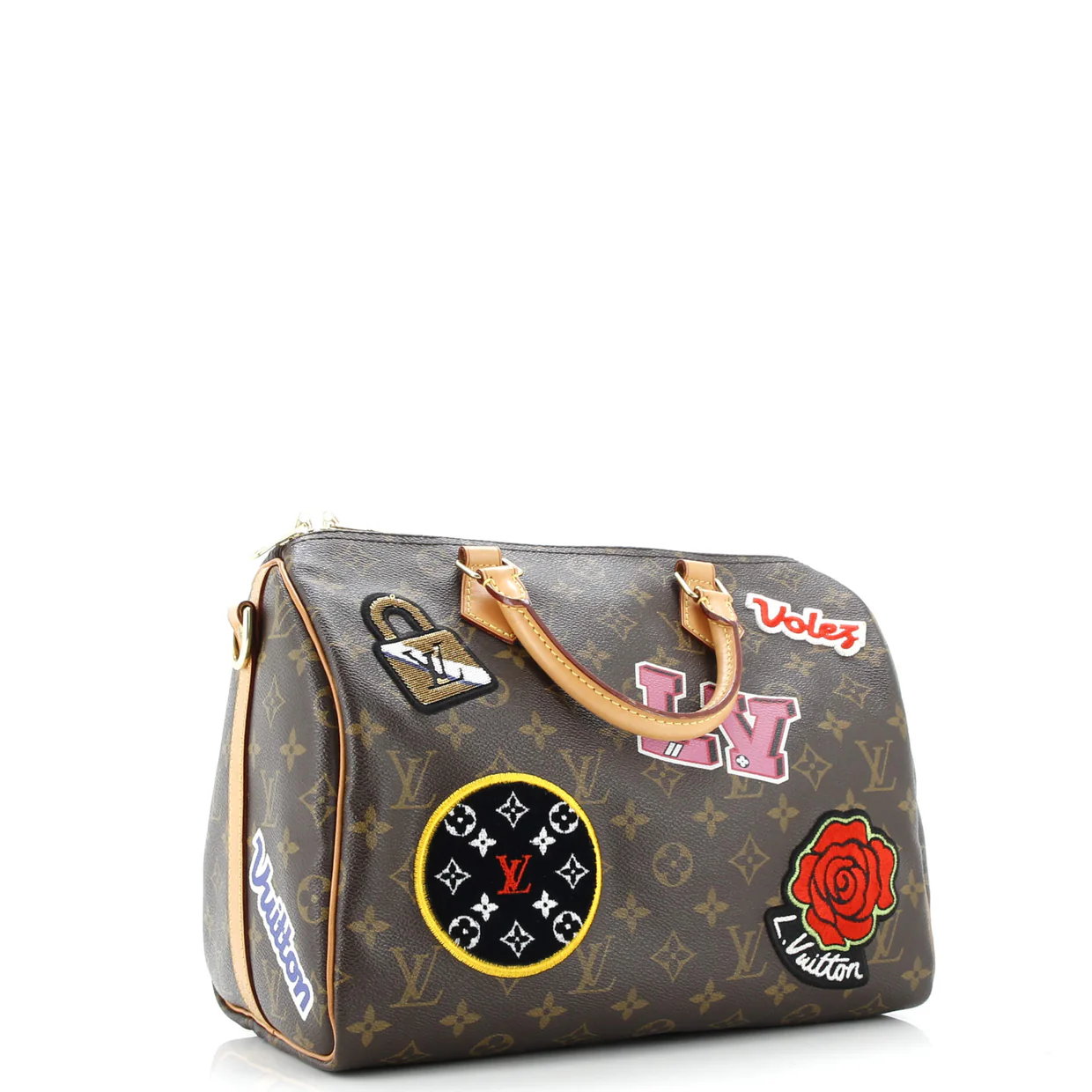 Speedy Bandouliere Bag Limited Edition Patches Monogram Canvas 30 - Deep Luxury