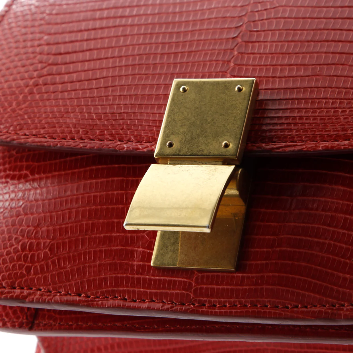 Classic Box Bag Lizard Small - Deep Luxury