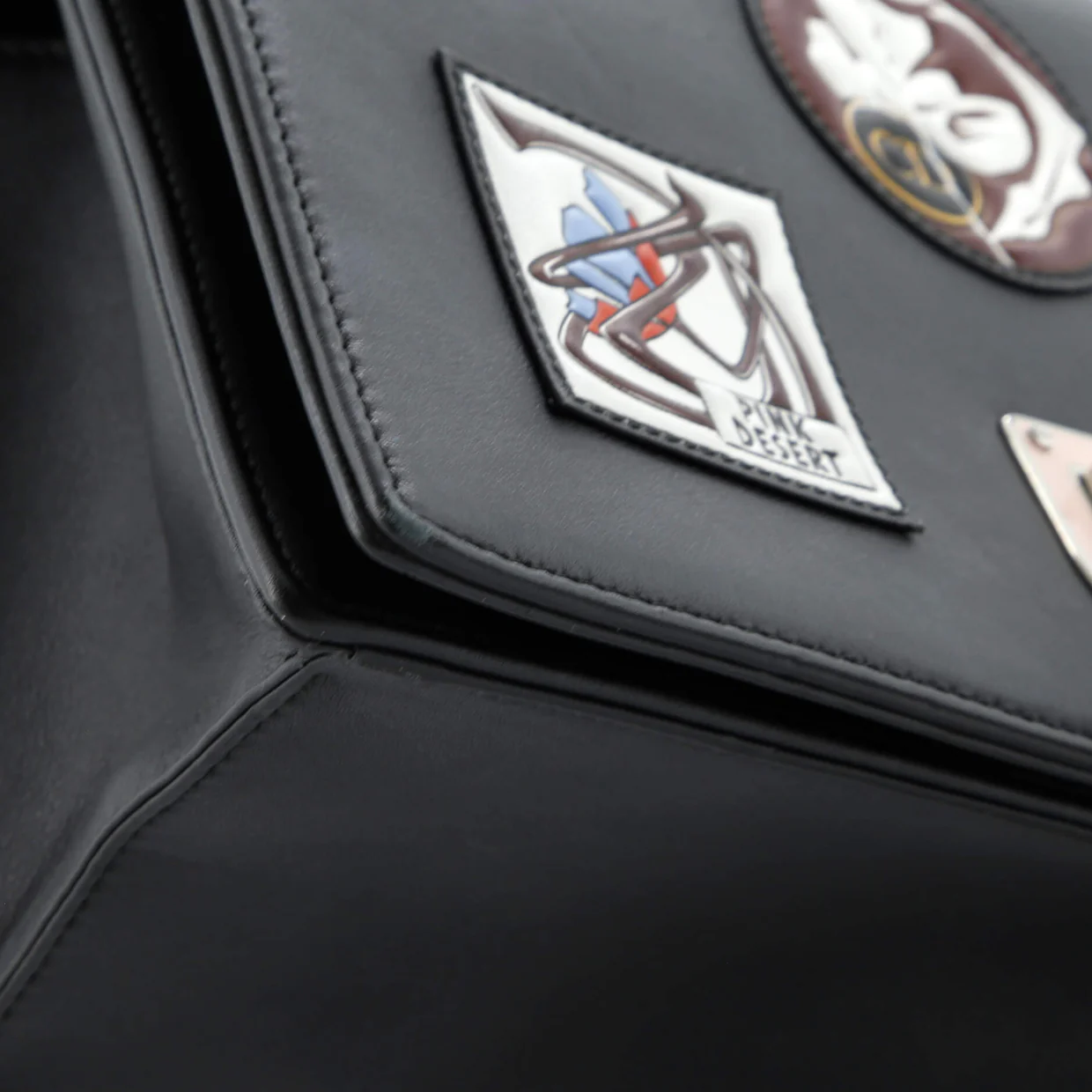 Diorama Flap Bag Patch Embellished Leather Medium - Deep Luxury