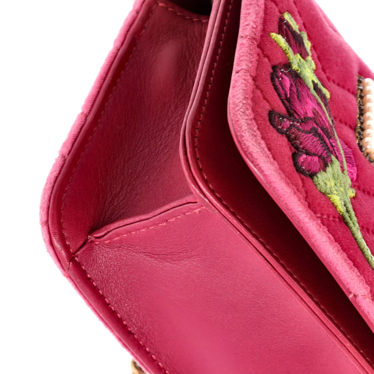 GG Marmont Chain Flap Bag Embroidered Matelasse Velvet Mini - Deep Luxury