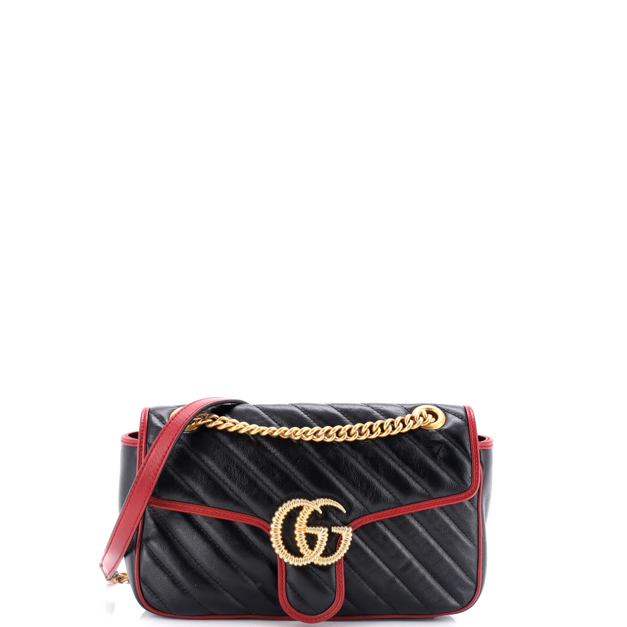 GG Marmont Flap Bag Diagonal Quilted Leather Small - Deep Luxury