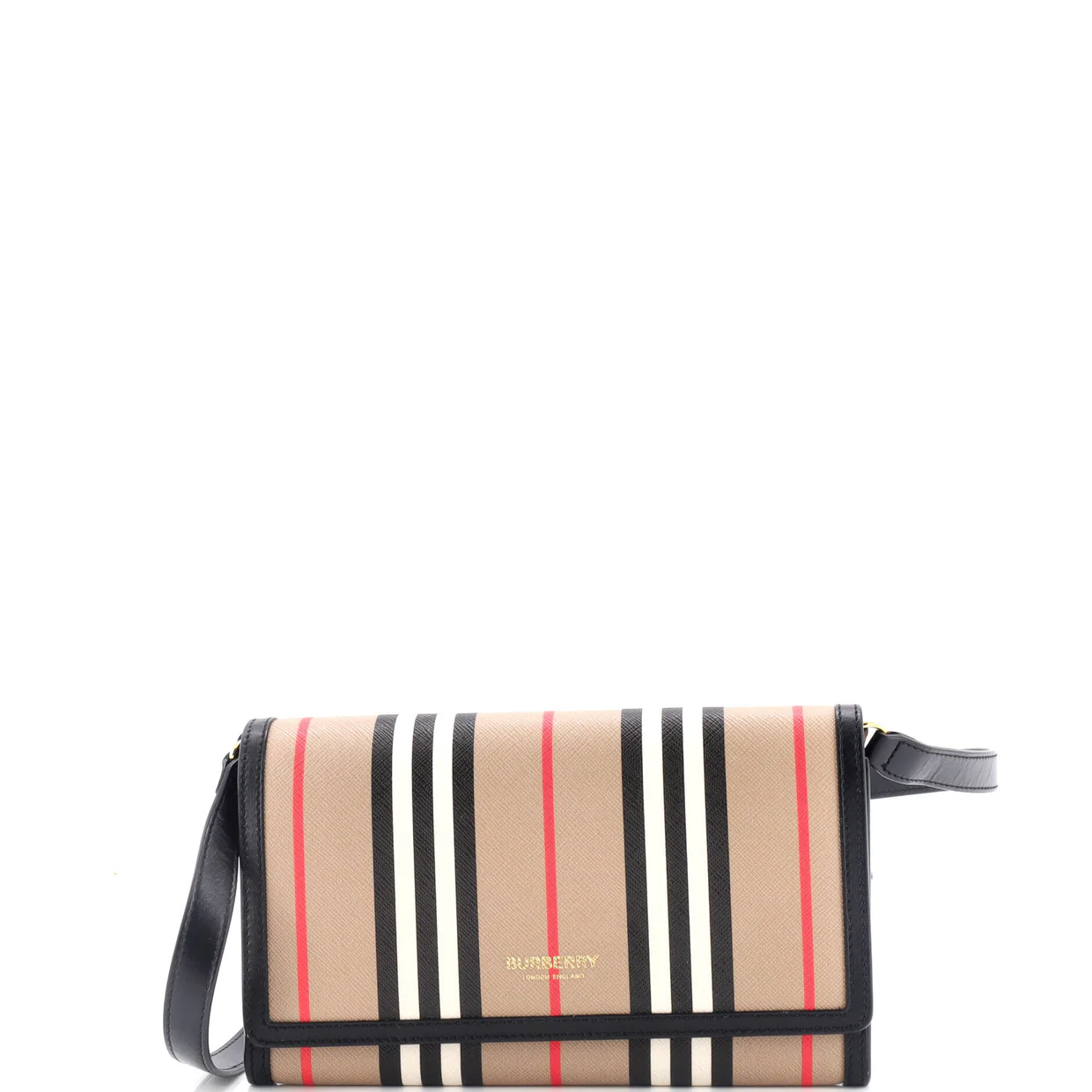 Hannah Wallet on Strap Icon Stripe E-Canvas - Deep Luxury