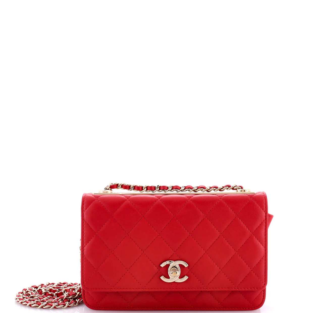 Trendy Chain CC Wallet on Chain Quilted Lambskin - Deep Luxury