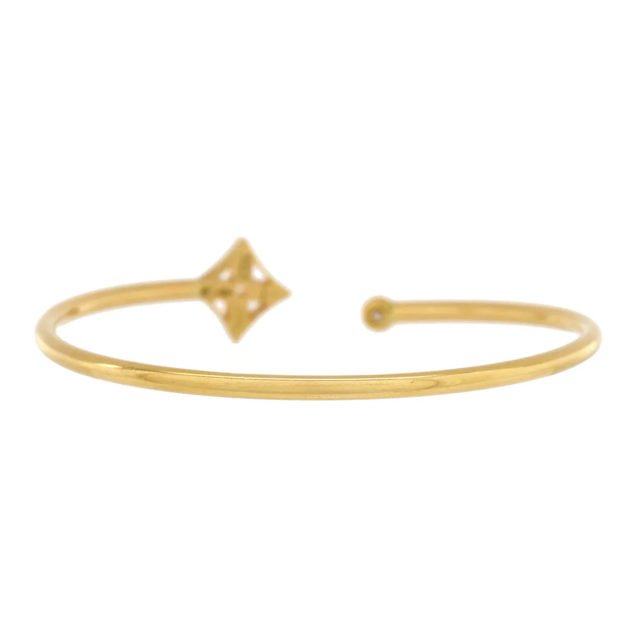 Idylle Blossom Twist Cuff Bracelet 18K Yellow Gold with Pave Diamonds - Deep Luxury