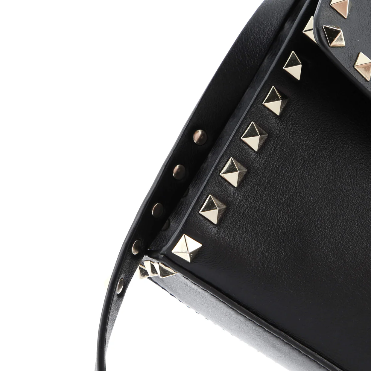 Rockstud Flip Lock Flap Bag Leather Medium - Deep Luxury