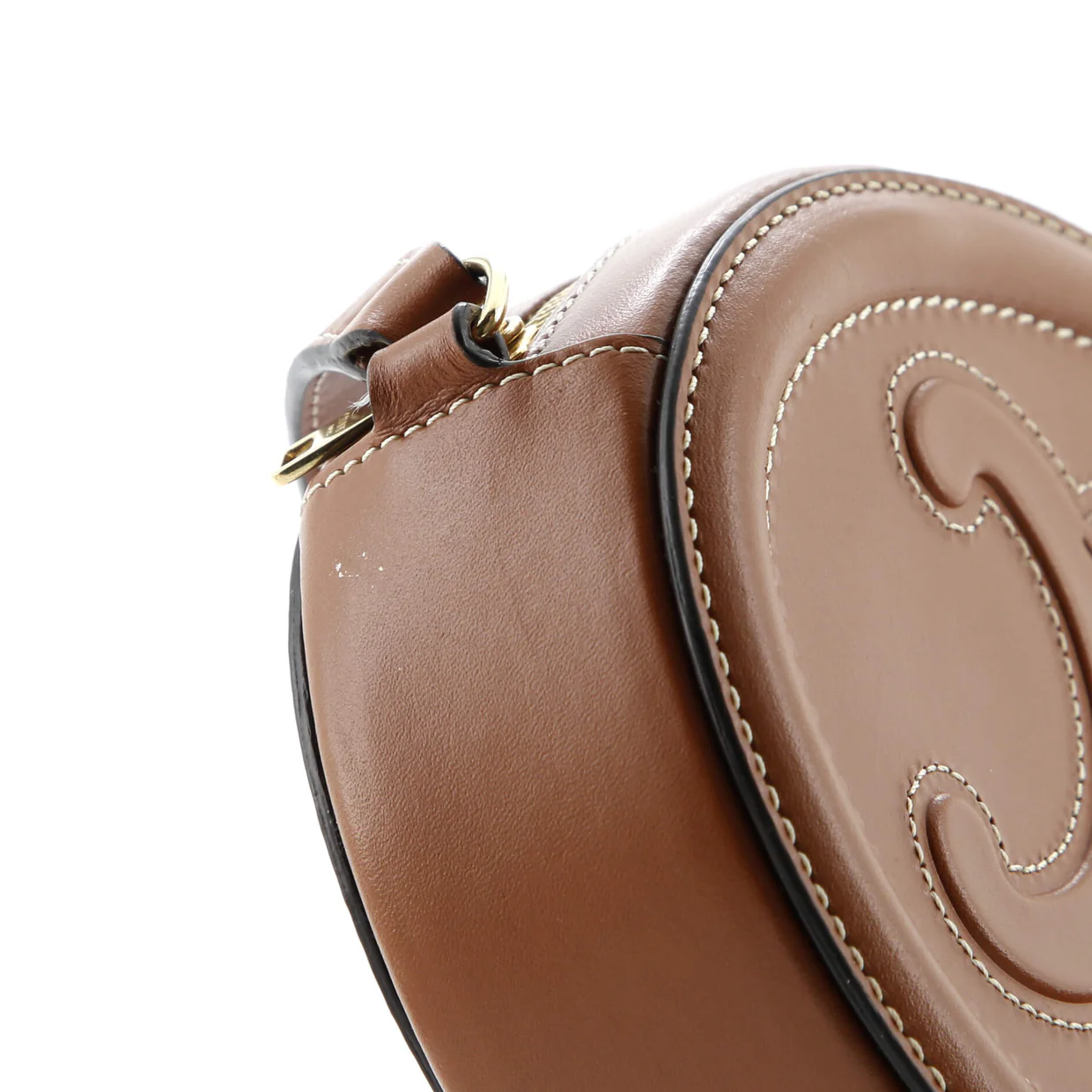 Triomphe Oval Crossbody Bag Leather Mini - Deep Luxury