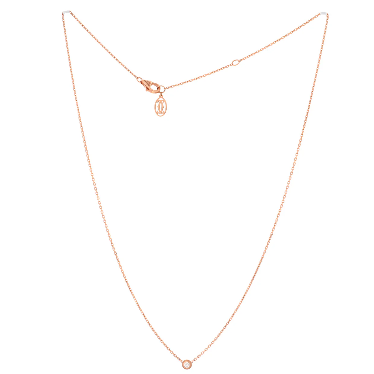 Cartier D'Amour Pendant Necklace 18K Rose Gold with Diamond XS - Deep Luxury