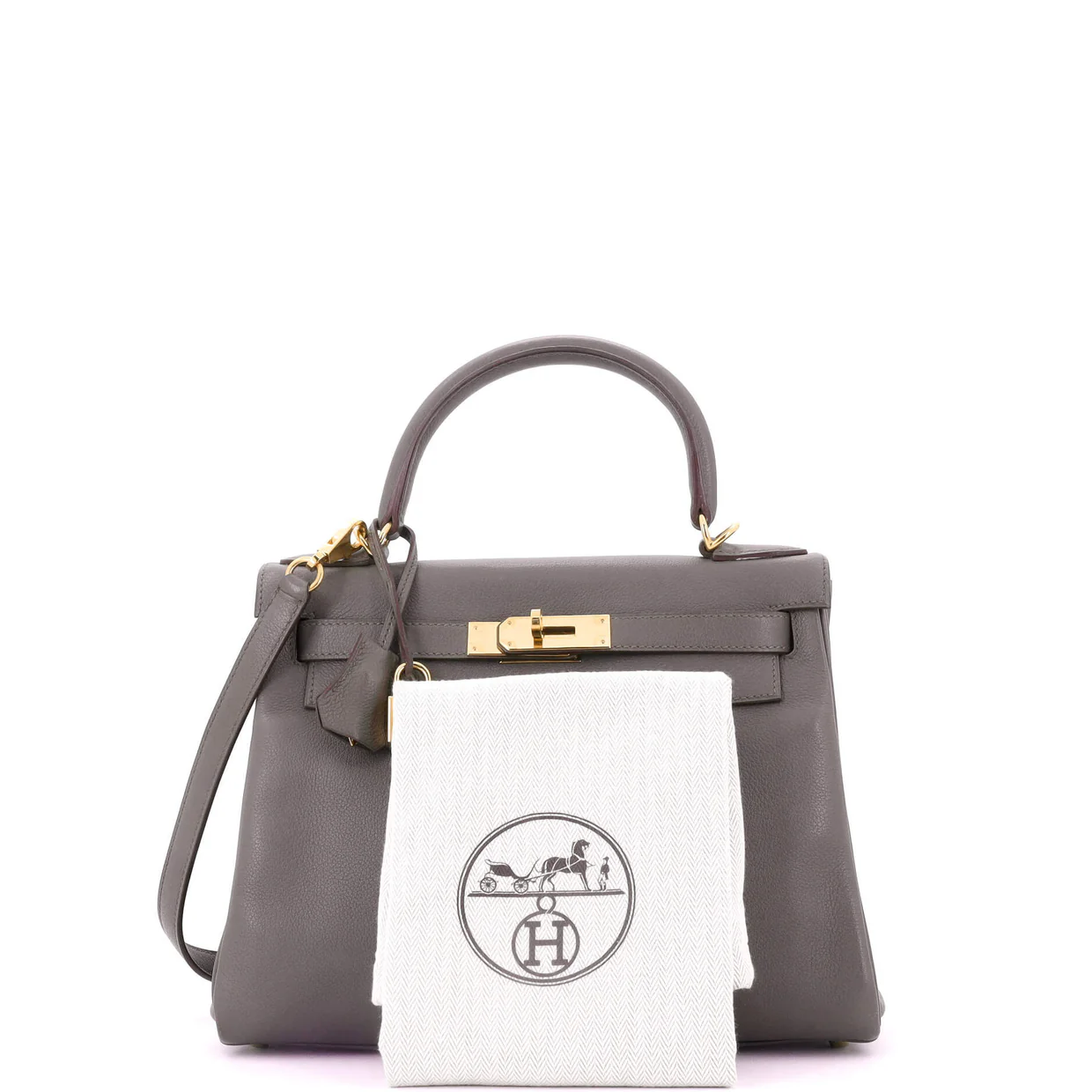 Kelly Handbag Grey Evercolor with Gold Hardware 28 - Deep Luxury