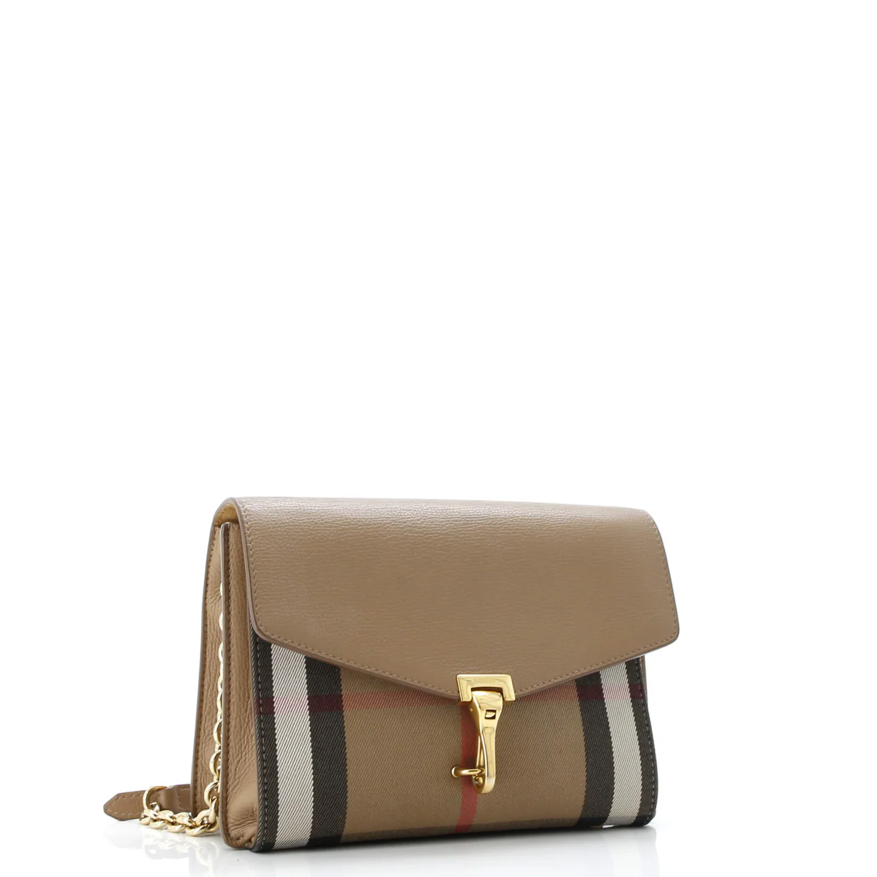 Macken Crossbody Bag Leather and House Check Canvas Small - Deep Luxury