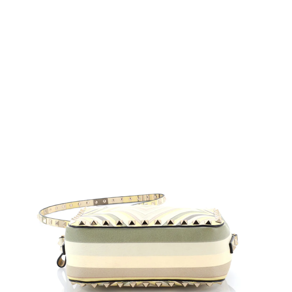 1975 Rockstud Camera Crossbody Bag Striped Leather - Deep Luxury