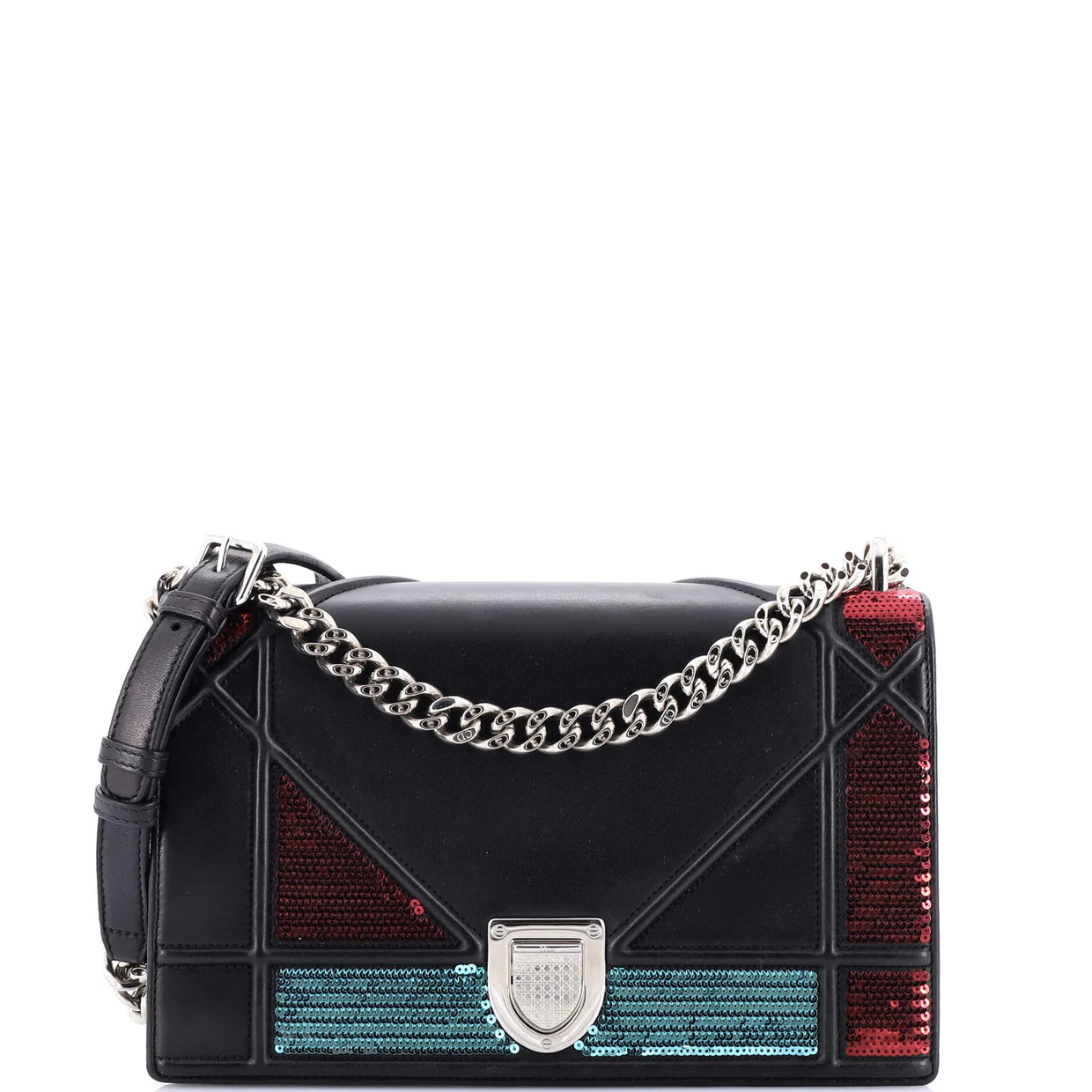 Diorama Flap Bag Sequin Embellished Lambskin Medium - Deep Luxury