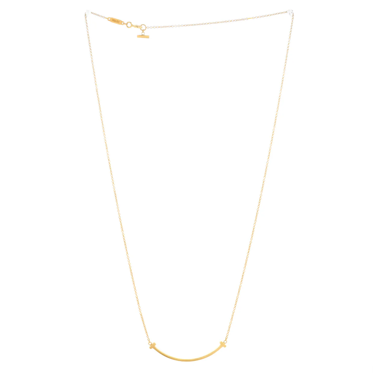 T Smile Pendant Necklace 18K Yellow Gold Small - Deep Luxury