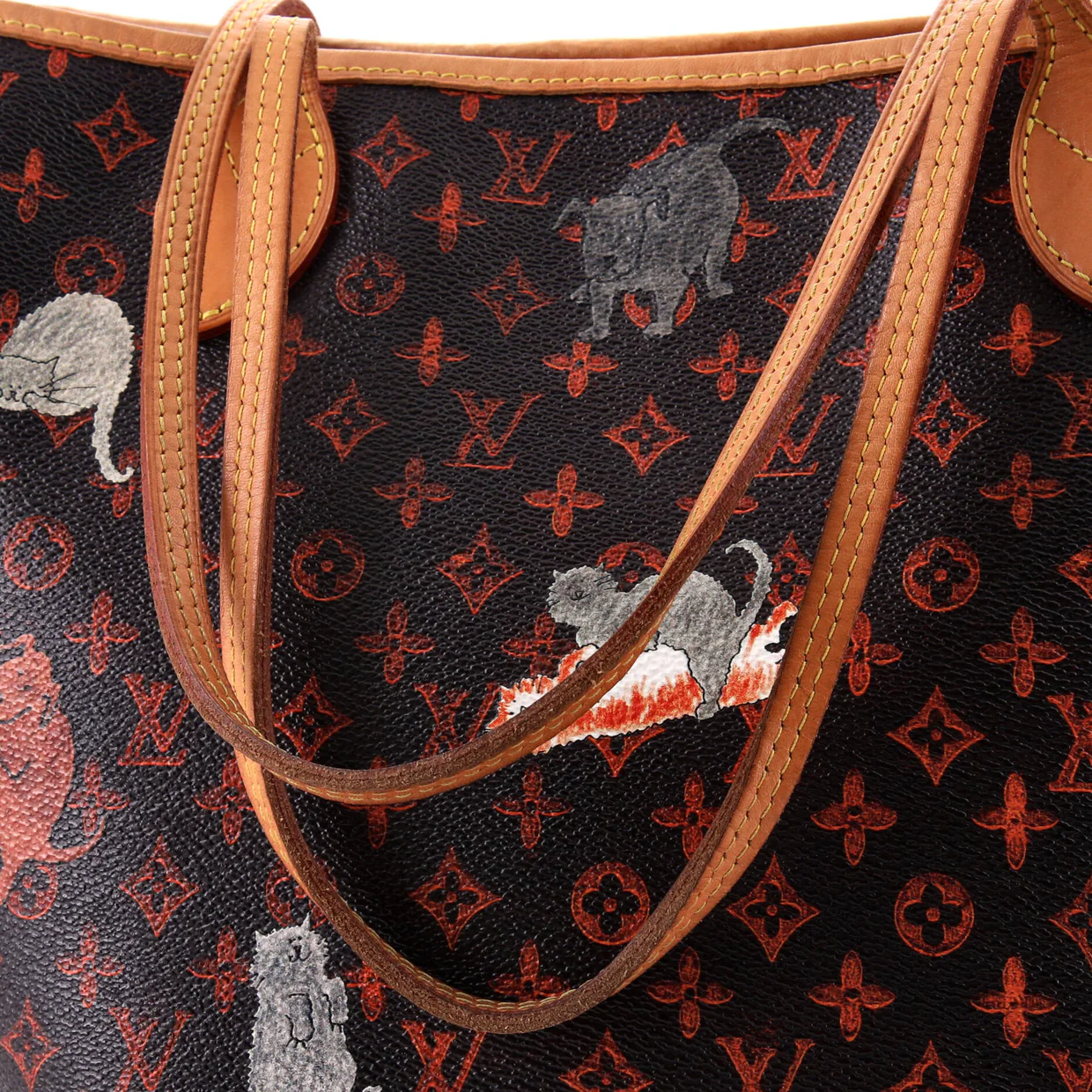 Neverfull NM Tote Limited Edition Grace Coddington Catogram Canvas MM - Deep Luxury