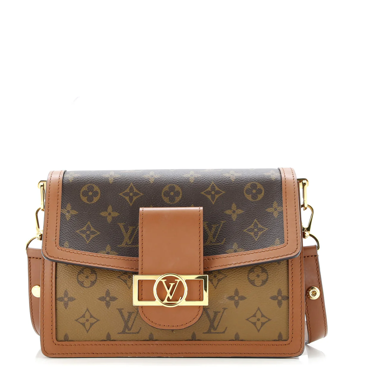 Dauphine Shoulder Bag Reverse Monogram Canvas MM - Deep Luxury