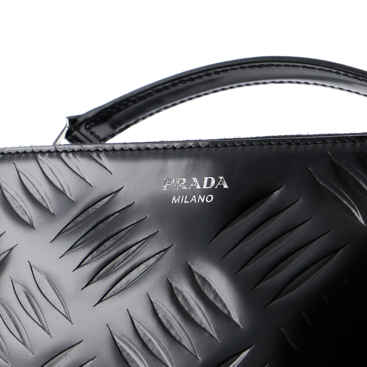 Brique Crossbody Bag Embossed Brushed Leather Medium - Deep Luxury