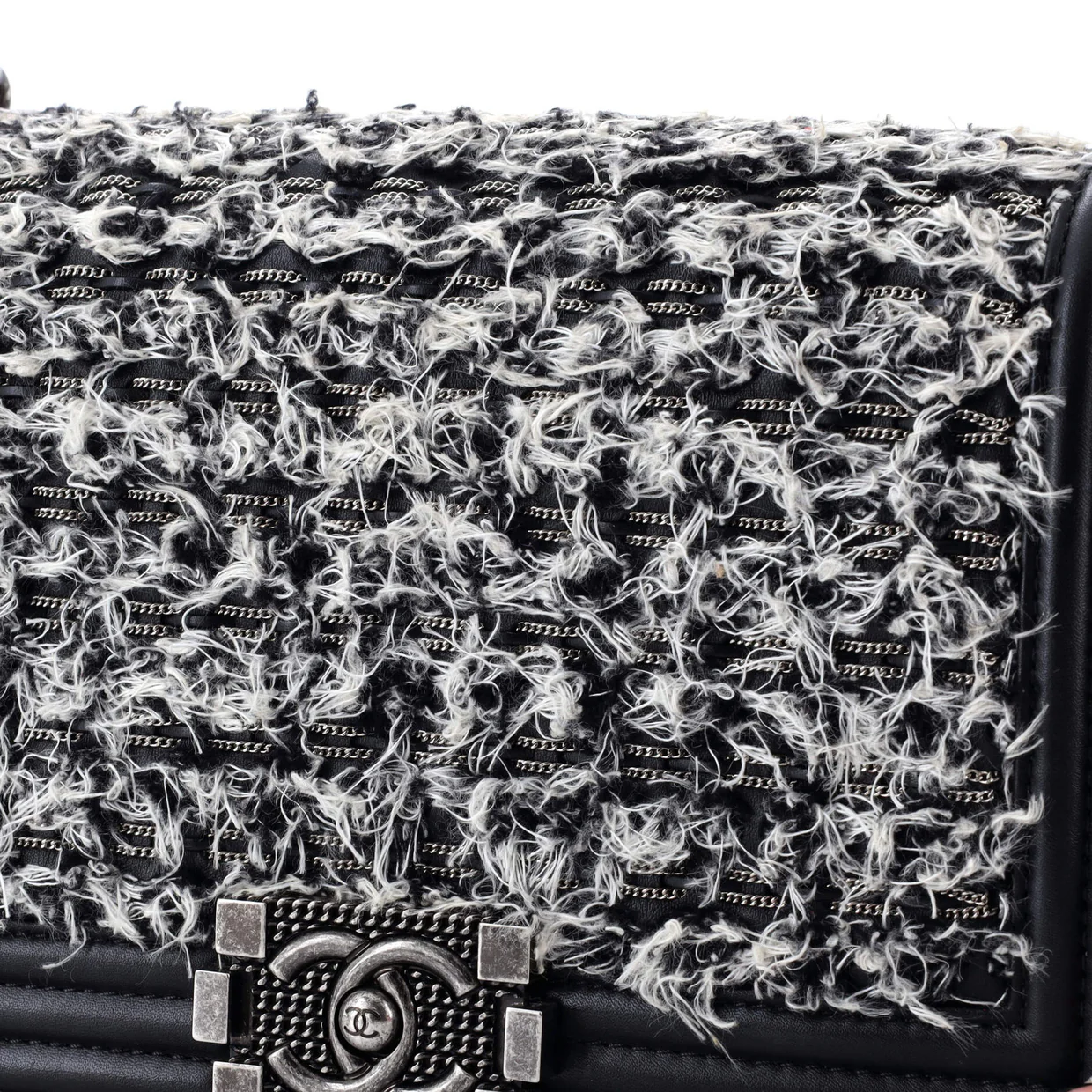 Boy Flap Bag Braided Tweed Old Medium - Deep Luxury