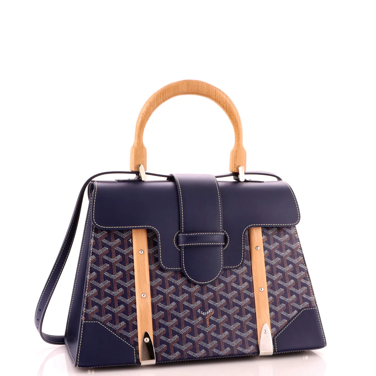 Saigon Top Handle Bag Coated Canvas with Leather MM - Deep Luxury