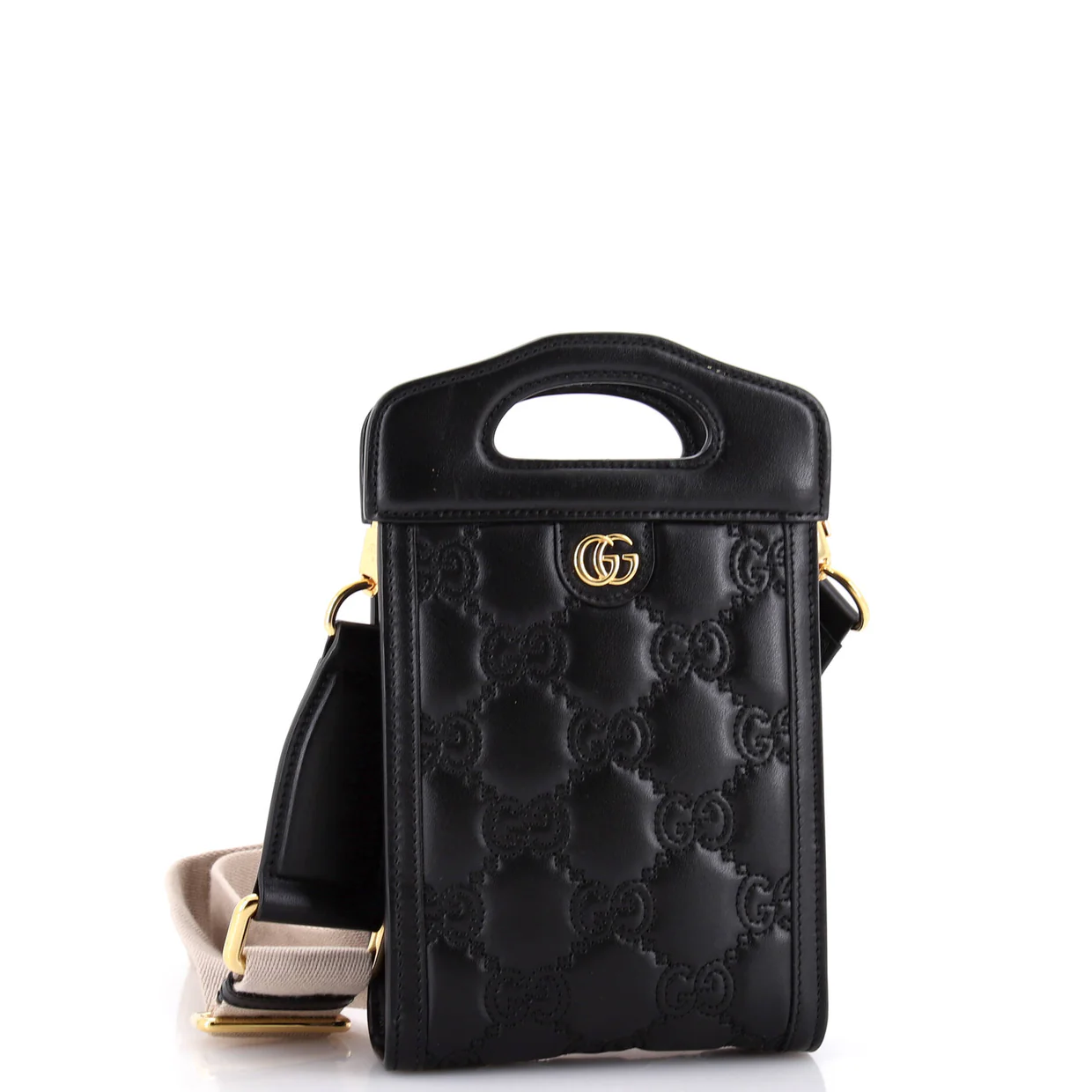 Top Handle Crossbody Bag GG Matelasse Leather Mini - Deep Luxury