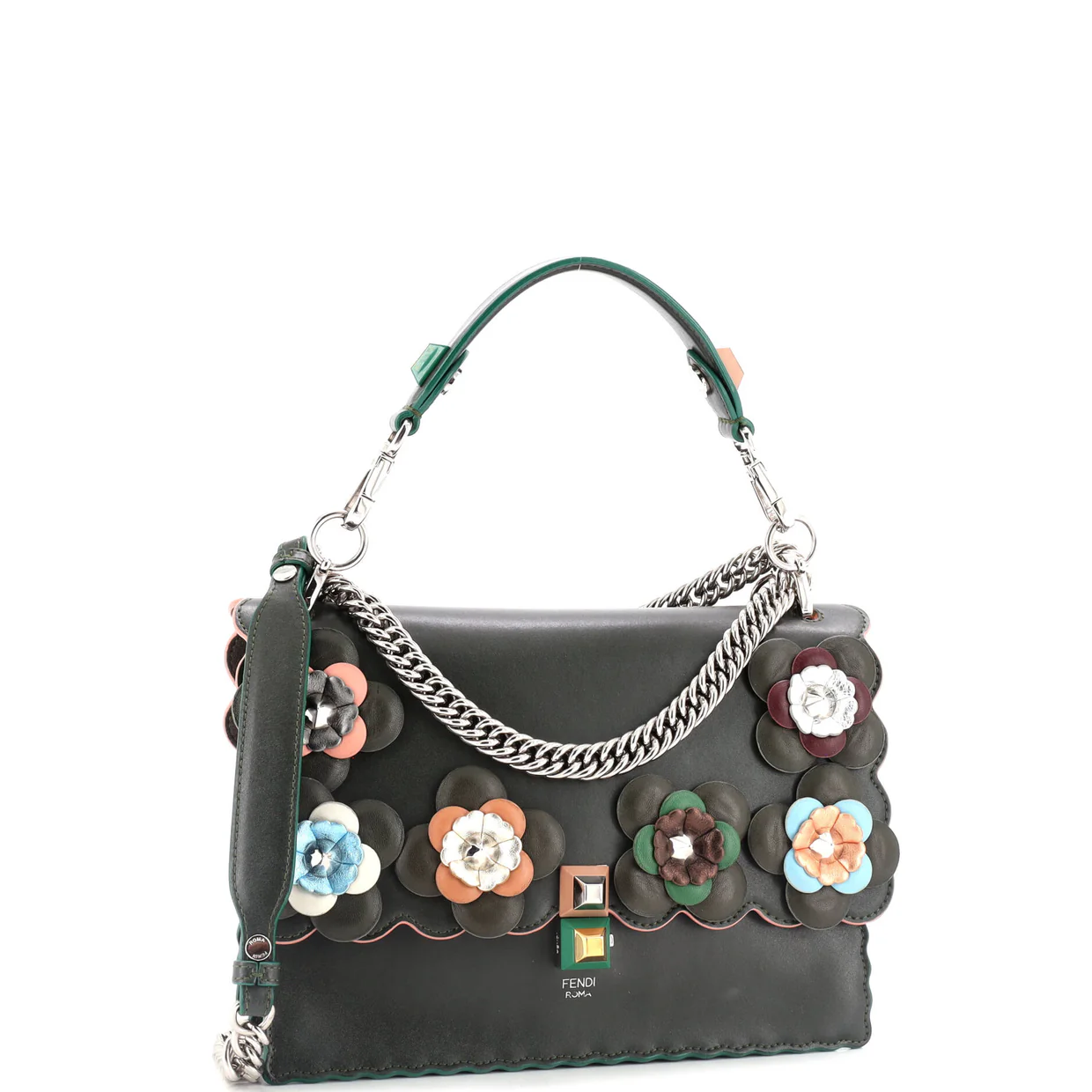 Flowerland Kan I Bag Embellished Leather Medium - Deep Luxury