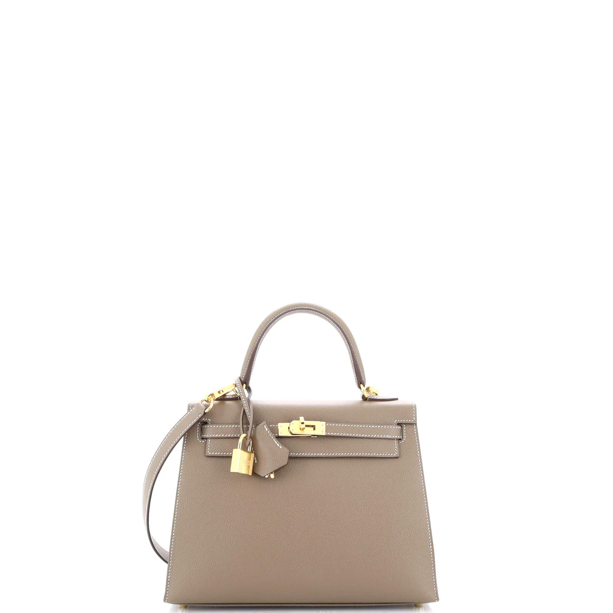 Kelly Handbag Grey Epsom with Gold Hardware 25 - Deep Luxury