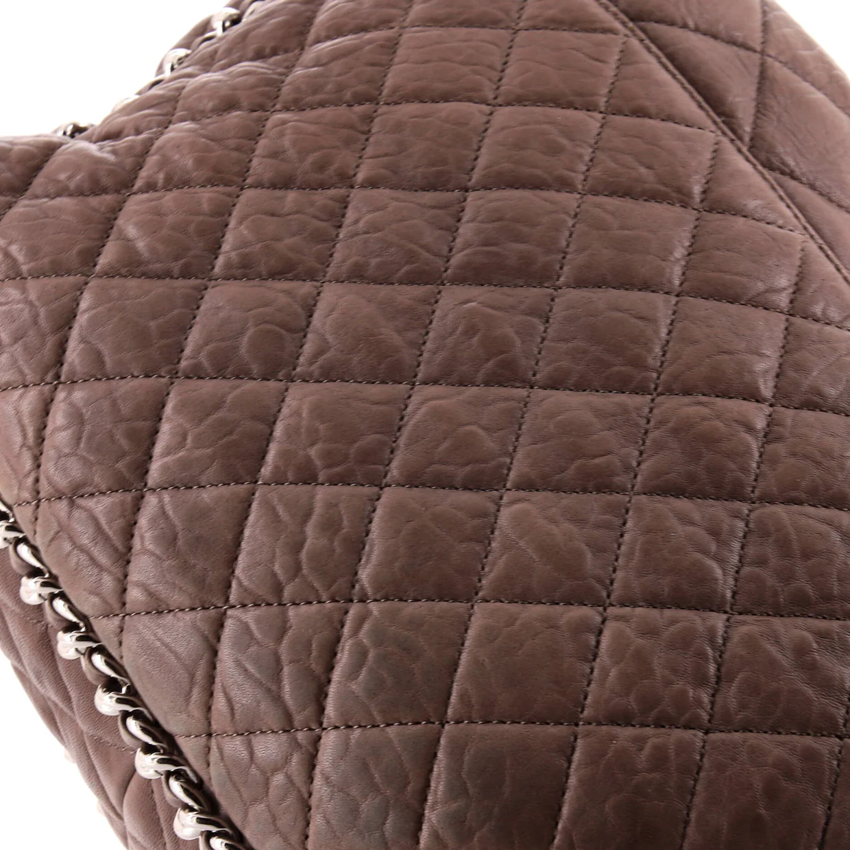 Chain Around Flap Bag Quilted Leather Maxi - Deep Luxury