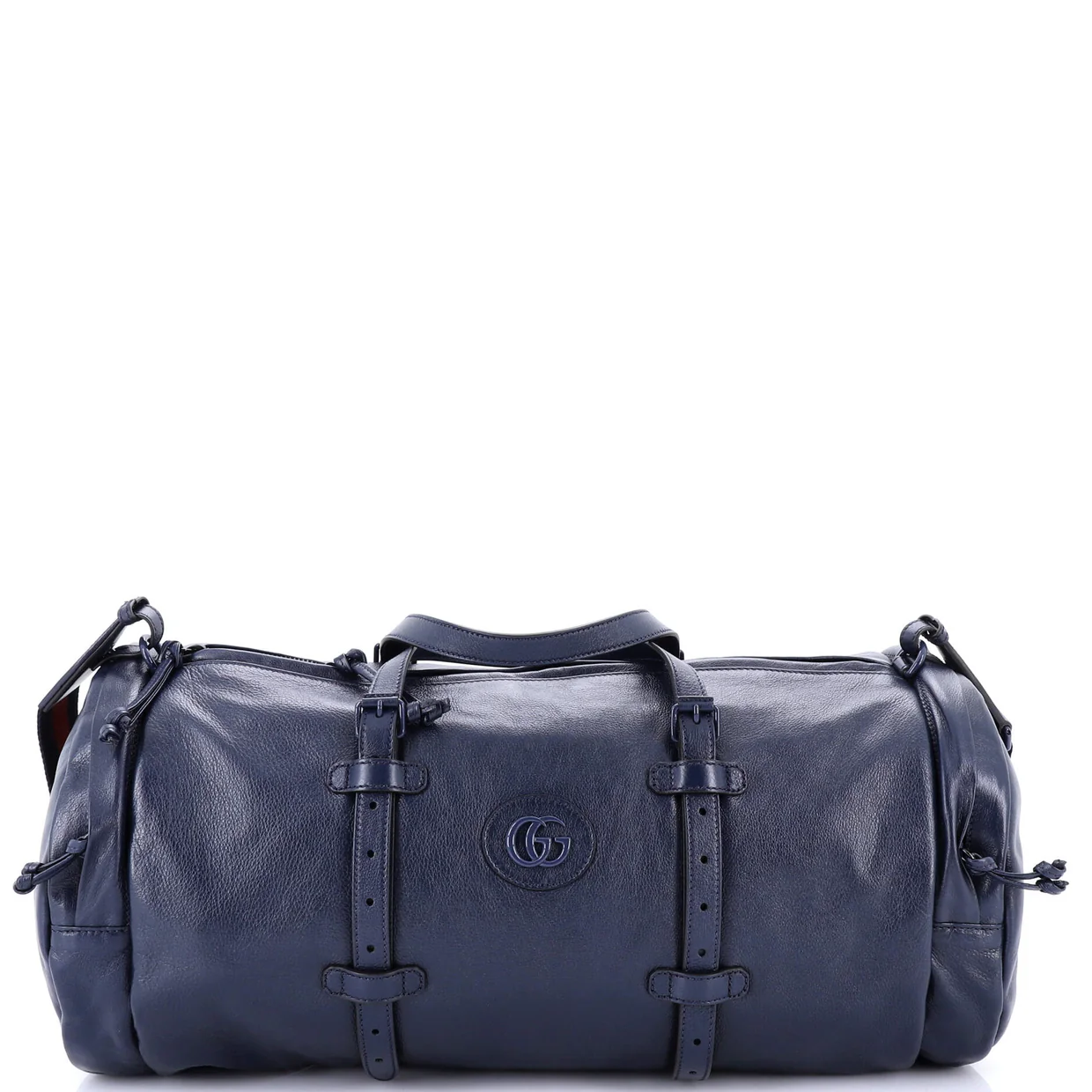 Double G Side Pocket Duffle Bag Leather - Deep Luxury