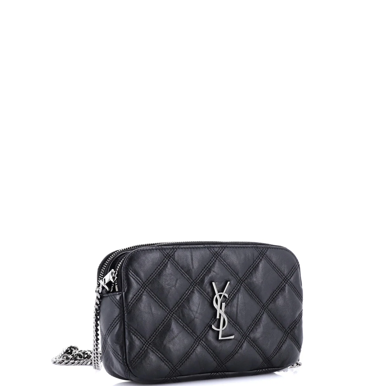 Becky Double Zip Crossbody Bag Quilted Leather Mini - Deep Luxury