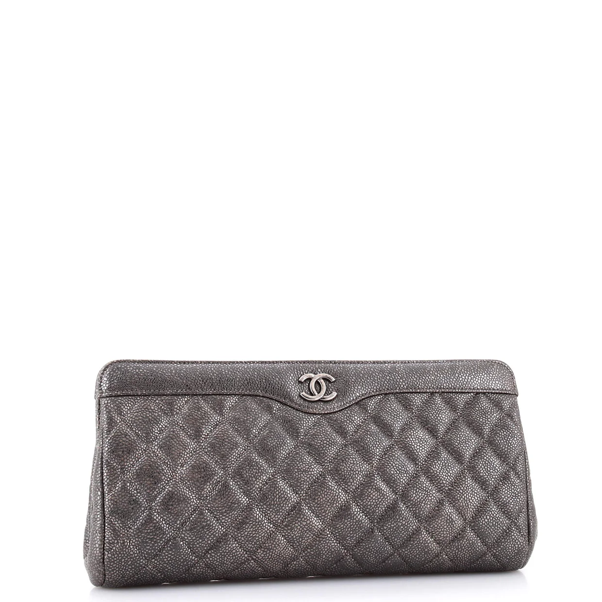 CC Frame Clutch Quilted Caviar Large - Deep Luxury