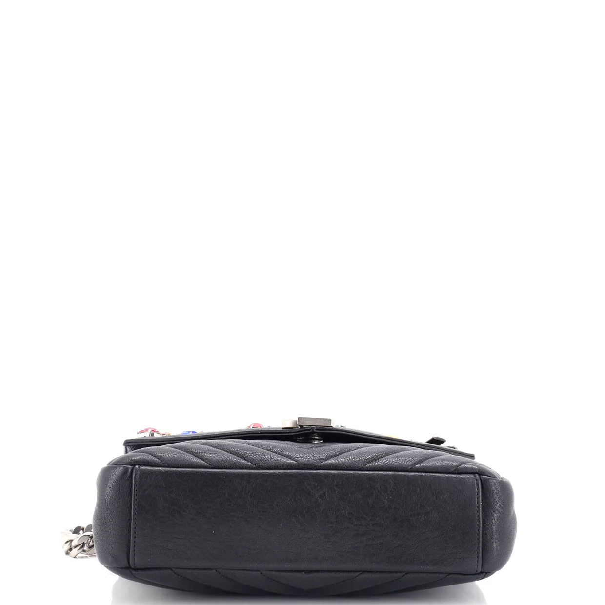 Classic Monogram College Bag Embellished Matelasse Chevron Leather Medium - Deep Luxury