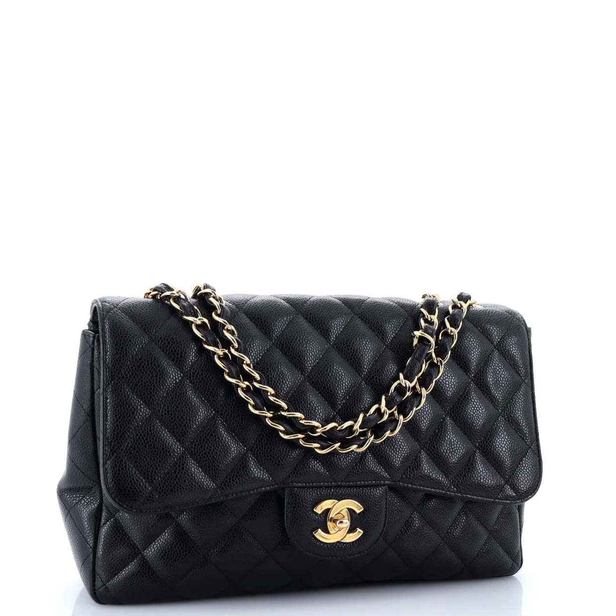 Classic Single Flap Bag Quilted Caviar Jumbo - Deep Luxury