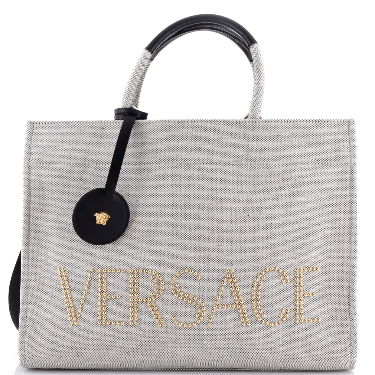 La Medusa Tote Studded Canvas Large - Deep Luxury