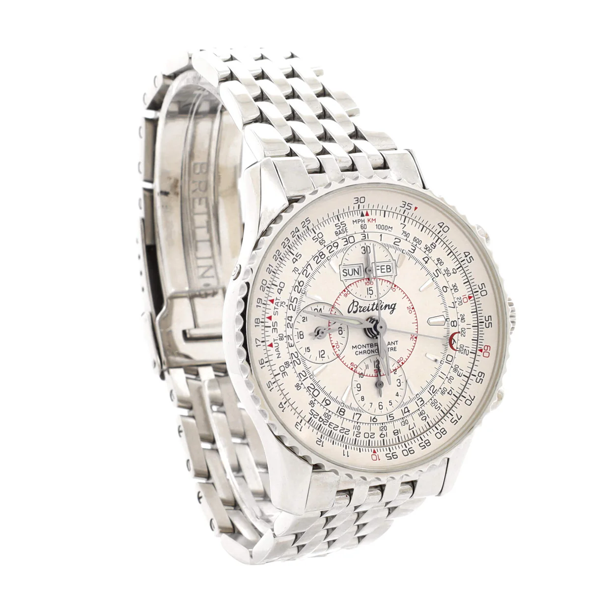 Navitimer Montbrillant Datora Chronograph Automatic Watch Stainless Steel 43 - Deep Luxury