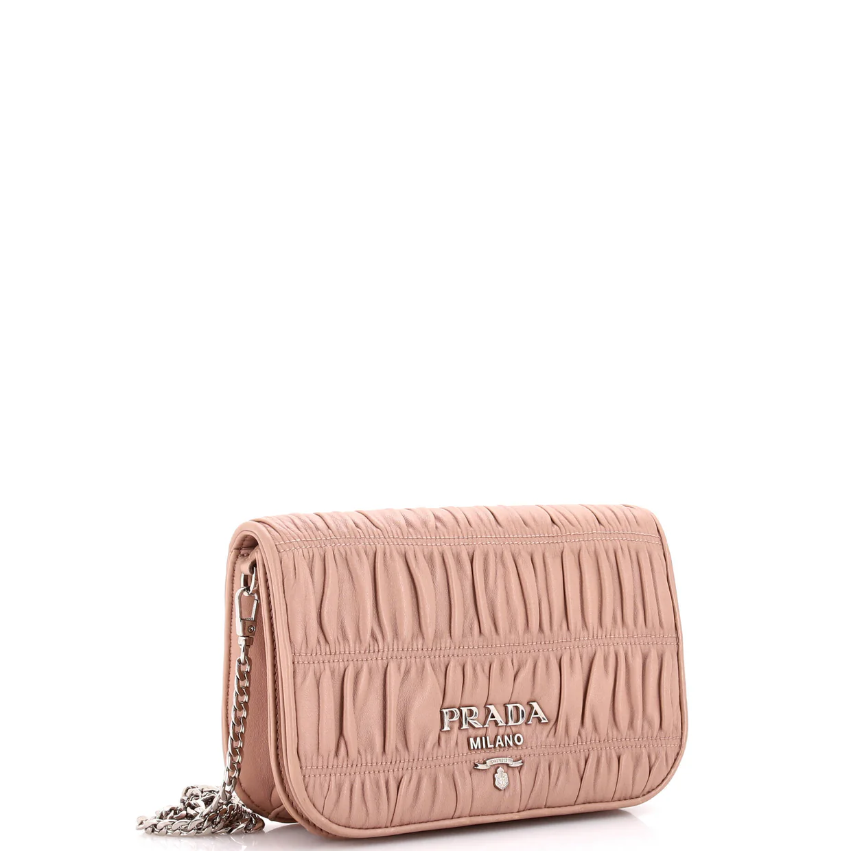Chain Flap Crossbody Bag Nappa Gaufre Small - Deep Luxury
