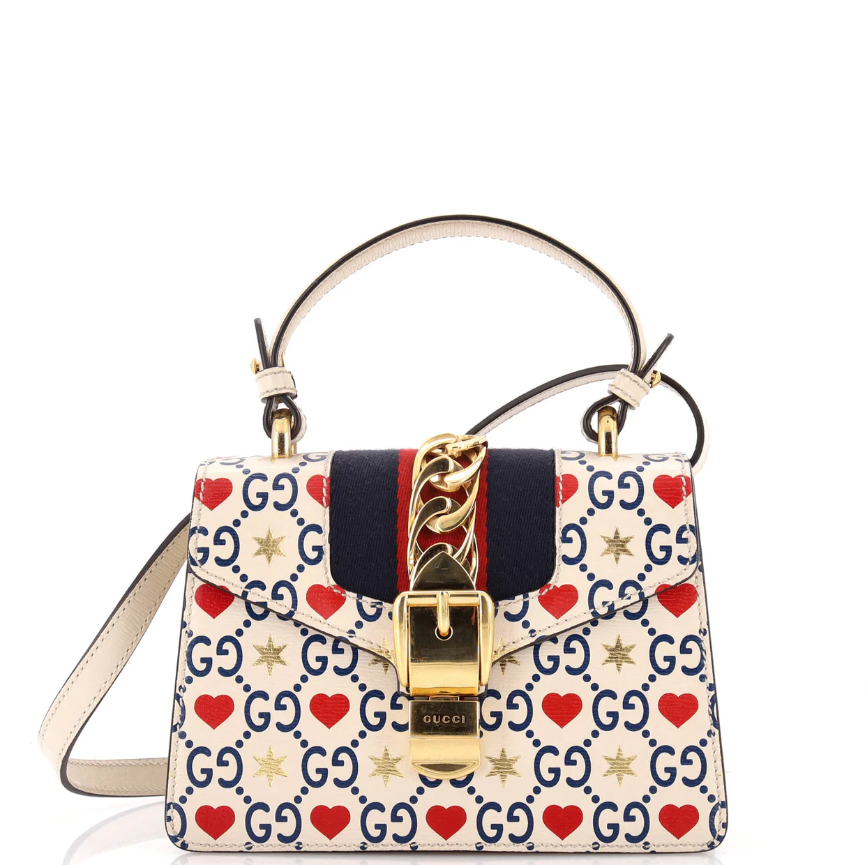 Sylvie Top Handle Bag Limited Edition Valentines GG Printed Leather Mini - Deep Luxury