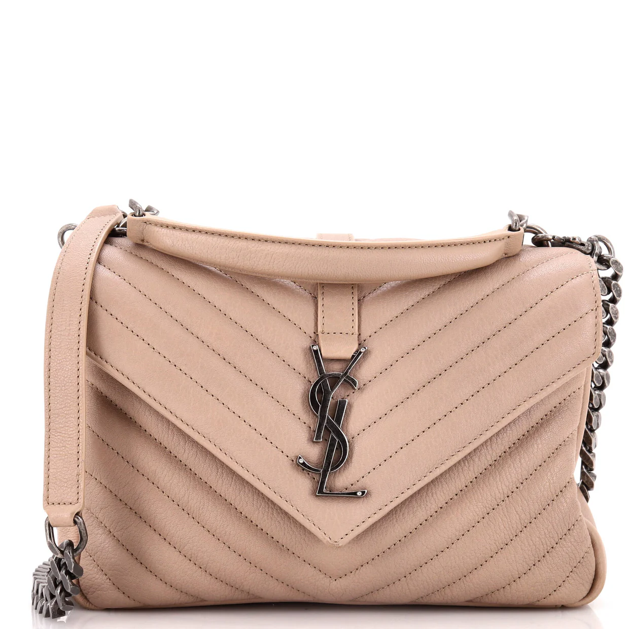 Classic Monogram College Bag Matelasse Chevron Leather Medium - Deep Luxury