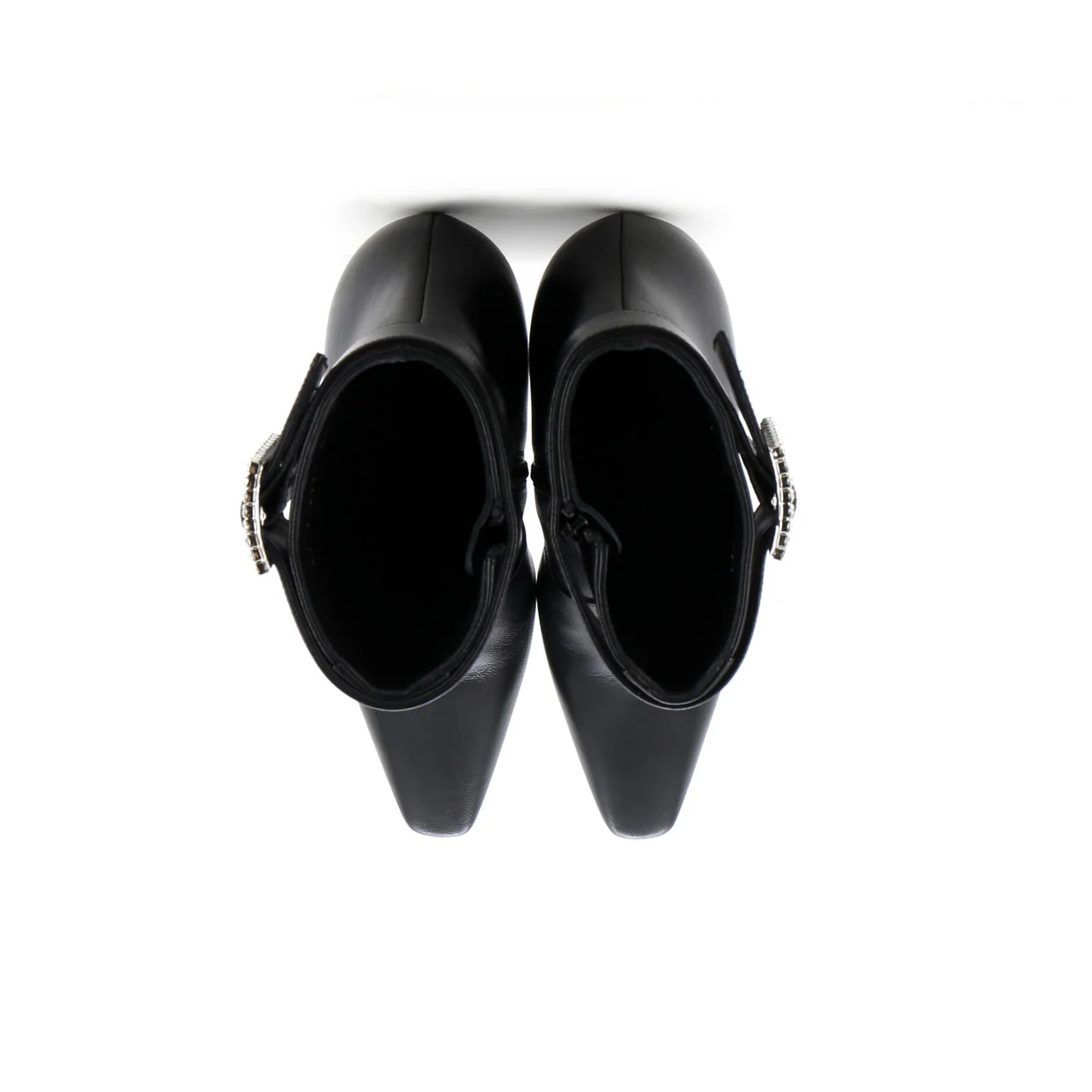 Women's Tom Ankle Boots Leather with Crystal Buckle - Deep Luxury