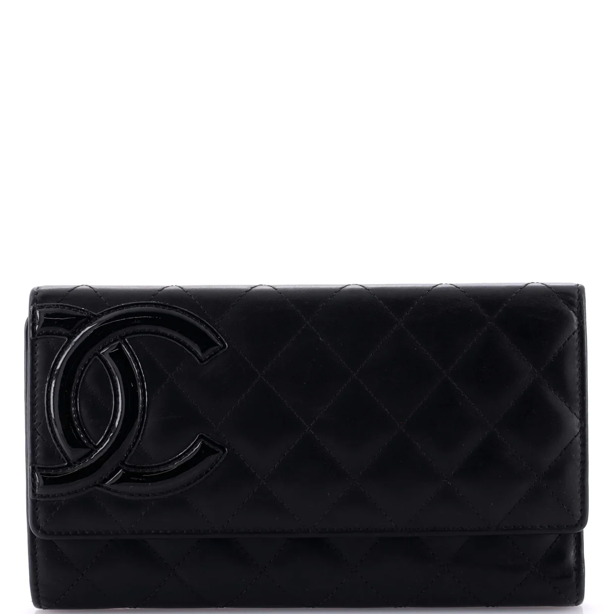 Cambon Trifold Wallet Quilted Lambskin Long - Deep Luxury