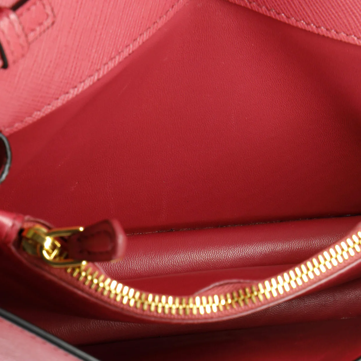 Flip Lock Wallet on Chain Clutch Saffiano Leather Small - Deep Luxury