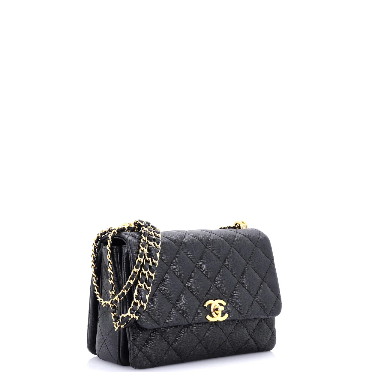 Coco First Flap Bag Quilted Caviar Mini - Deep Luxury