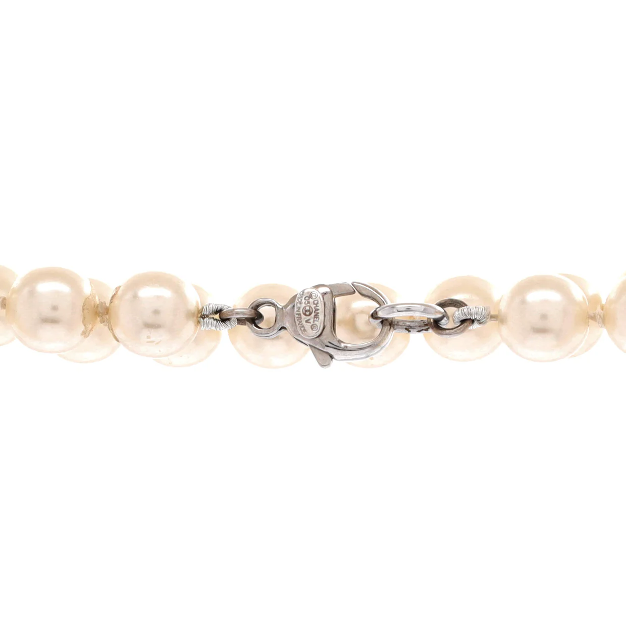 CC Station Long Necklace Metal with Faux Pearls - Deep Luxury