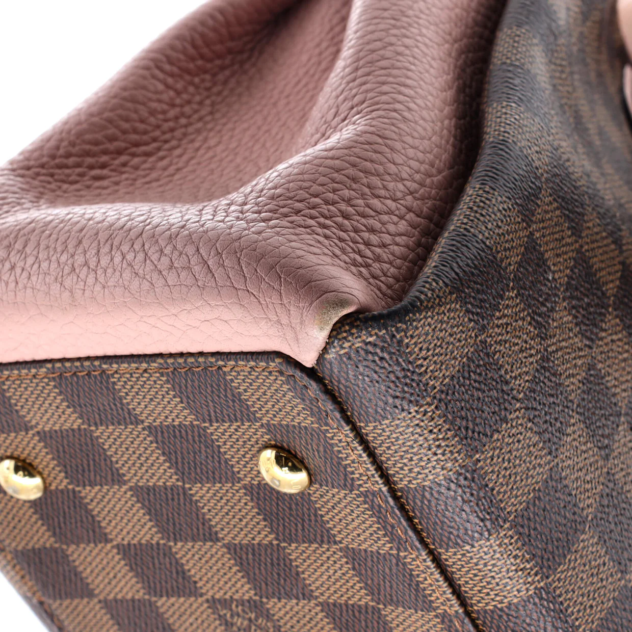 Normandy Handbag Damier and Leather - Deep Luxury