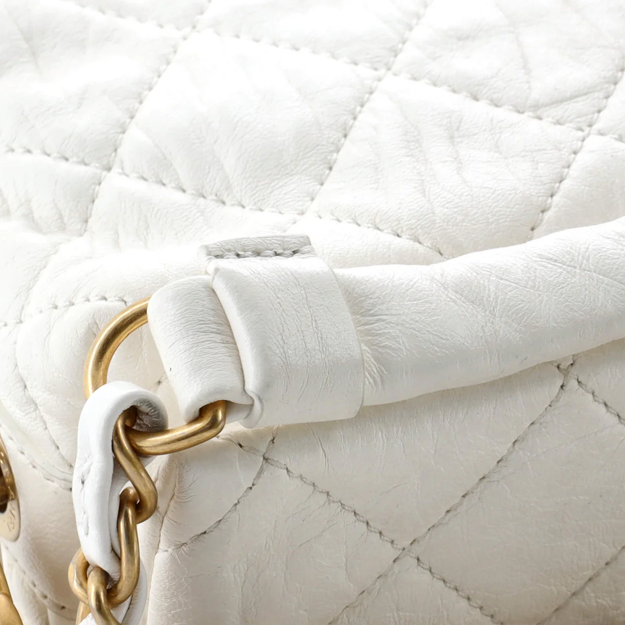 CC Links Hobo Quilted Crumpled Lambskin Small - Deep Luxury