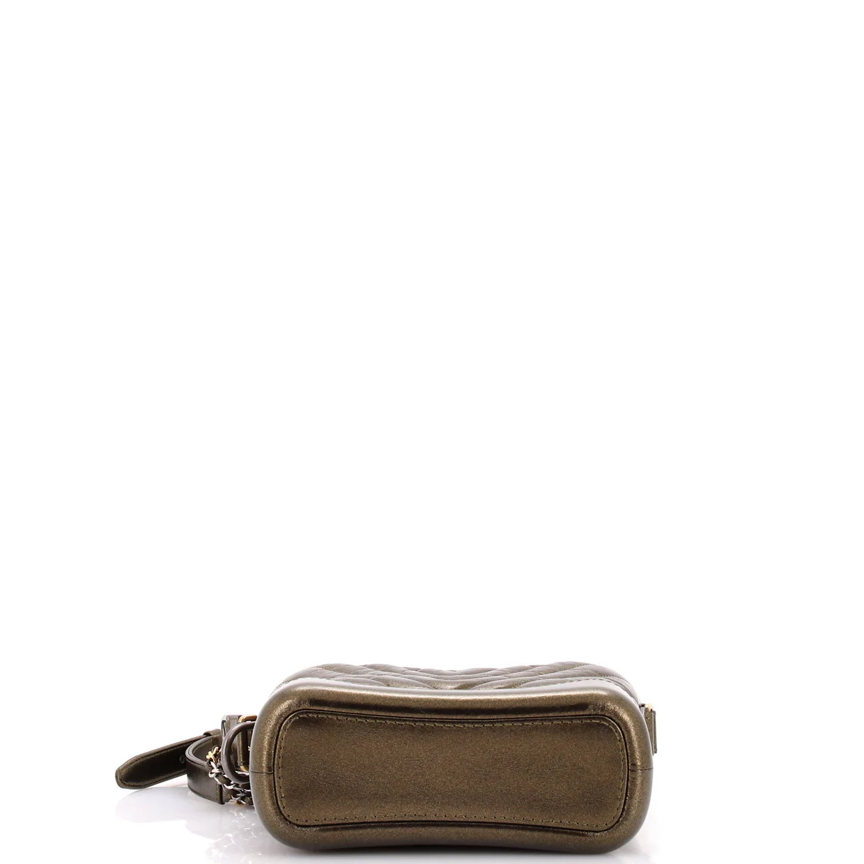 Gabrielle Hobo Chevron Metallic Aged Calfskin Small - Deep Luxury