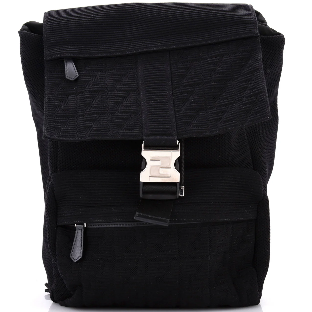 Fendiness Backpack Zucca Jacquard and Mesh Medium - Deep Luxury